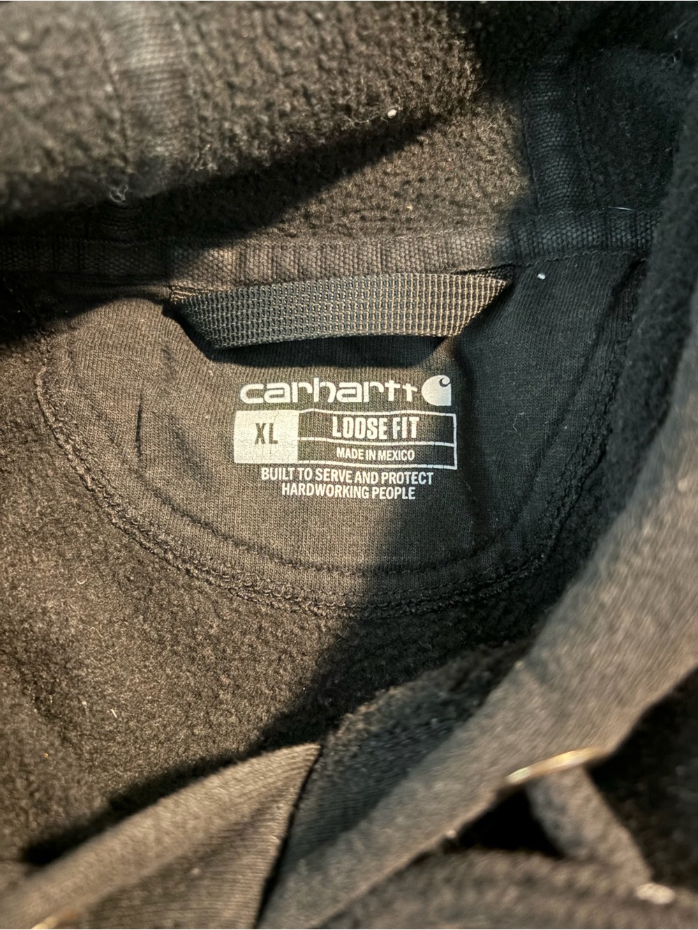 Carhartt Black Hoodie with White Enlist E3 Soybeans Sleeve Logo - Picture 5 of 6